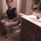 Mandy Taylor, known for her banned YouTube fart videos, does another farting and pooping session as she sits on a toilet. About 3 minutes.